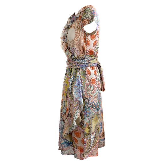 ETRO Silk Paisley Ruffle Wrap Dress Size IT 42 / US 6 - Picture 12 of 12